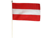 Flagge Stoff Österreich 30 x 45cm, an Holzstab 60cm