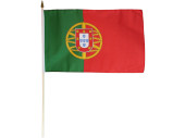 Flagge Stoff Portugal 30 x 45cm, an Holzstab 60cm