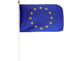 Flagge Stoff Europa 30 x 45cm, an Holzstab 60cm