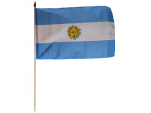 Flagge Stoff Argentinien 30 x 45cm, an Holzstab 60cm
