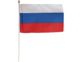 Flagge Stoff Russland 30 x 45cm, an Holzstab 60cm