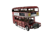 Doppeldecker-Bus Metall rot 42 x 14,5 x 23,5cm