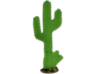 Kaktus auf Platte gross H 30,5 x 12,5 x 8cm, Metall/ Kunststoff