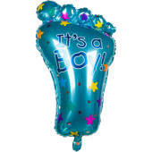 Folienballon Babyfuss Junge blau, 72cm