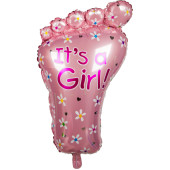 Folienballon BabyfussMädchen rosa, 72cm