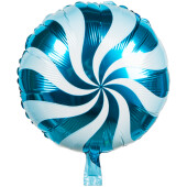 Folienballon Lolly blau-weiss Ø 45cm