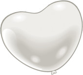 Herzluftballons weiss 100St. Umfang 105cm, Ø 35cm