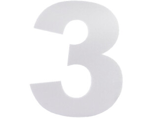styrofoam number "3" white 30cm high