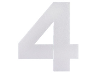 styrofoam number "4" white 30cm high