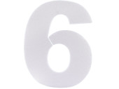 styrofoam number "6" white 30cm high
