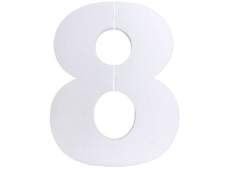 styrofoam number "8" white 30cm high