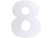 Styropor-Zahl "8" weiss H 30cm 2cm dick