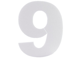 chiffre "9" en polystyrène blanc 30cm de haut