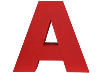 Buchstaben XXL "A" rot Styrofoam, H50 x B53 x T20cm