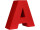 Buchstaben XXL "A" rot Styrofoam, H50 x B53 x T20cm