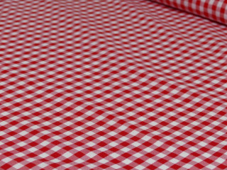 fabric "check" w 140cm, checks 10mm, 100% cotton, red/white