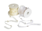 Chiffonband mit Herzen weiss 10mm x 10m/Rl.