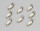 Herzchen auf Clip 8 Stück perlmutt, 1,5cm, Clip 3cm