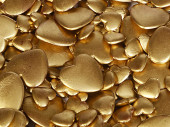 Streuherzen gold matt 150g/Box ca.300Stk.1.2+2.2cm