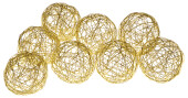Drahtbälle gold Ø 8cm,  8 Stück/Pack