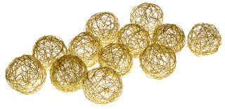 Drahtbälle gold Ø 6cm, 12 Stück