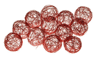 Drahtbälle rot Ø 6cm,  12 Stück/Pack