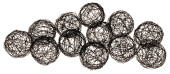 Drahtbälle schwarz Ø 6cm,  12 Stück/Pack