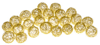 Drahtbälle gold Ø 4cm, 24 Stück