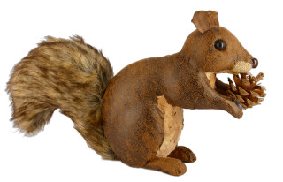Eichhörnchen "Lederoptik" braun, 34 x 10 x H 20cm