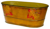 coupe en zinc avec feuilles jaune ovale, 26 x 13.5 x h...