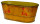 Zinkschale mit Blättern gelb oval, 26 x 13,5 x H 10,5cm