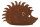 Igel auf Platte rosteffekt H 20cm x 30cm, Metall