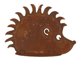 Igel auf Platte rosteffekt H 14cm x 20cm, Metall