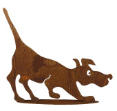 Hund auf Platte rosteffekt H45 x 50 cm  Metall...