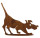 Hund auf Platte rosteffekt H45 x 50 cm  Metall Standplatte 40 x 12cm