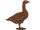 Gans seitlich rosteffekt H 60 x 50 cm  Metall Standplatte Ø 22cm