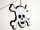 Totenkopf-Kette Scream weiss/schwarz, Watte/Filz H14 x L170 xT1cm, beidseitig