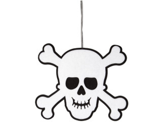 Totenkopf-Hänger Scream weiss/schwarz, Watte/Filz B39 x H32 x T2cm, beidseitig