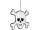 Totenkopf-Hänger Scream weiss/schwarz, Watte/Filz B39 x H32 x T2cm, beidseitig