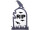 Grabstein RIP Scream weiss/grau, Watte/Filz B40 x H64 xT2.5cm, einseitig