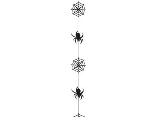 Spinnen-/Netz-Kette Scream schw. Watte/Filz, beidseitig B 15 x L 170 x T 1cm, 7-tlg.