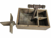 Holztragekiste "Antik-Art", braun/vintage, 6-fach unterteilt, L 31 x B 21 x H 11cm