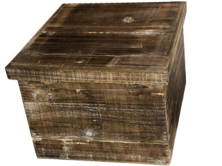 Holzbox Deckel Antik-Art XL braun/vintage L 33 x B 33 x H 26cm
