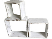 Dekowürfelset Antik-Art quadratisch white-washed,...