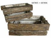 Holzkiste Seile Antik-Art M braun/weiss/vintage B 36 x H...