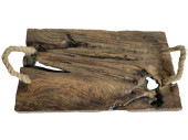 Holzplatte Antik-Art gerade braun/vintage B 39,5 x H 12 x T 23cm