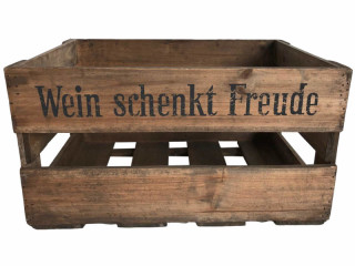 Wein-Holzkiste "Antik-Art", braun, mit Aufdruck, B 45 x H 25 x T 30cm