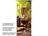 Textilbanner Rotwein Karaffe bunt 75x180cm Schlauchnaht oben+unten