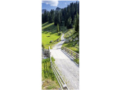 Textilbanner Wanderweg Alpen grün/blau  75x180cm...