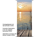 Textilbanner Sonnenuntergang See 75x180cm Schlauchnaht...